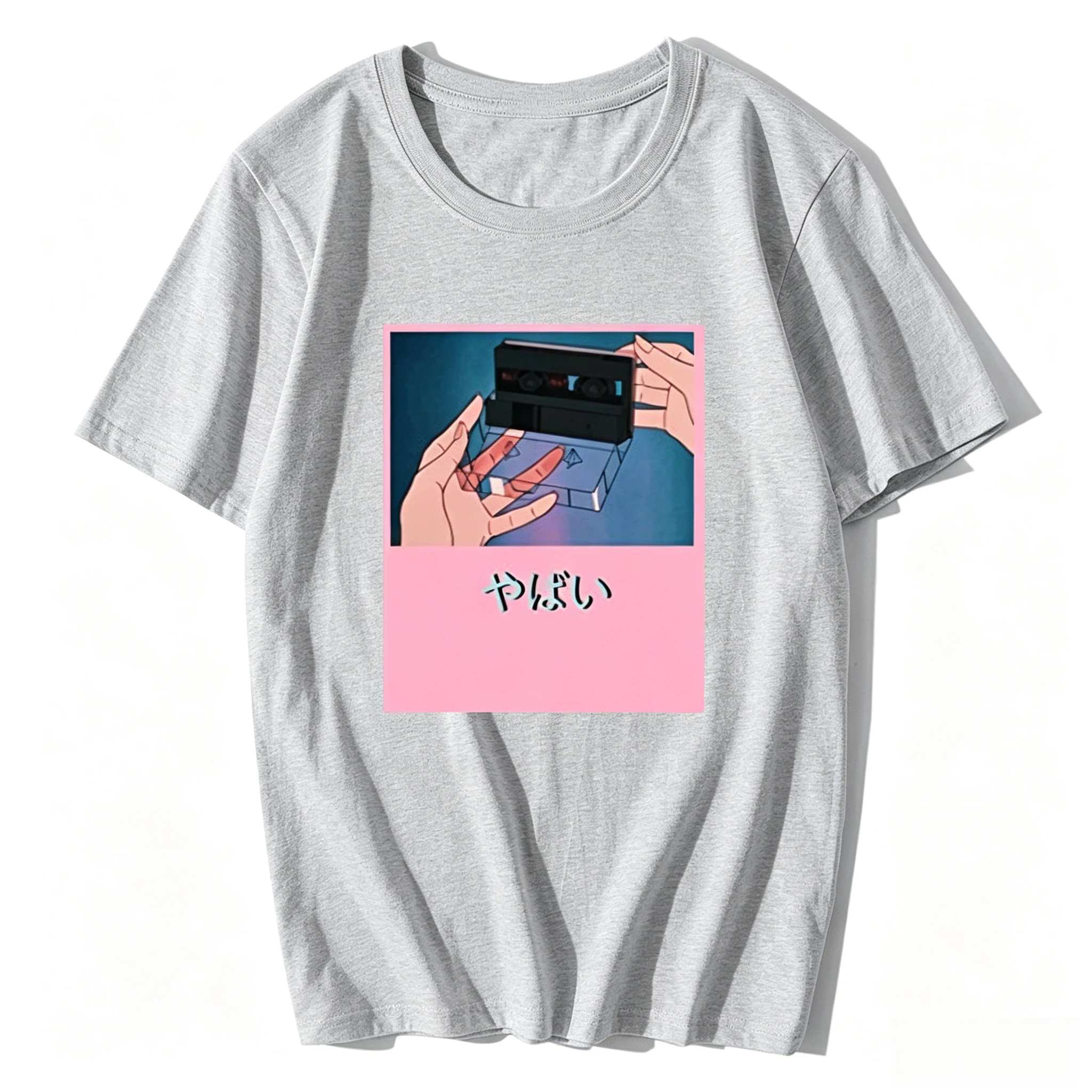 Camiseta con estética Vaporwave de Japón Otaku Skate, novedad de verano, camiseta de marca para hombre, Hip Hop, camisetas rosas bonitas de Anime para hombre/mujer, ropa informal