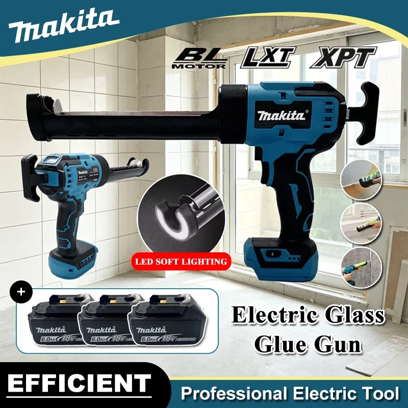 

Makita Electric Glass Glue Gun Cement Glass Adhesive Glue Seal Sealant Tool Wireless Glass Doors Windows Filling Sewing Gun