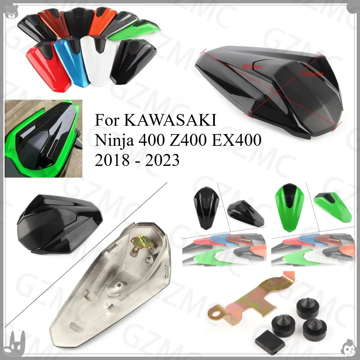 غطاء مقعد خلفي للدراجة النارية لـ KAWASAKI Ninja 400 Z400 EX400 2018 - 2023 غطاء خلفي لمقعد الركاب الخلفي جزء هدية 2020 #3