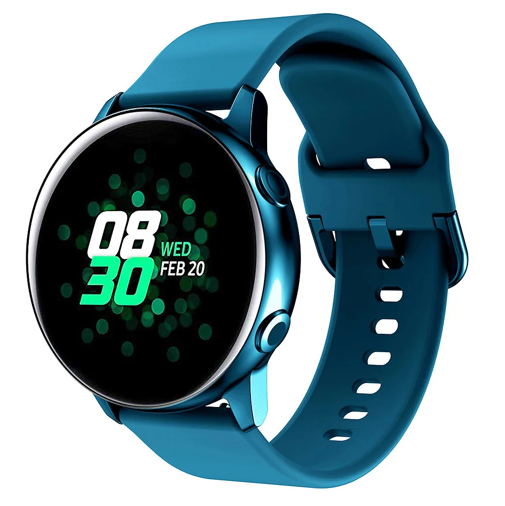 Silikonowy pasek 20 mm 22 mm do zegarka Galaxy Watch Active 2 Watch 3/4/5/6 Pro 45 mm 40 mm 44 mm 46 mm