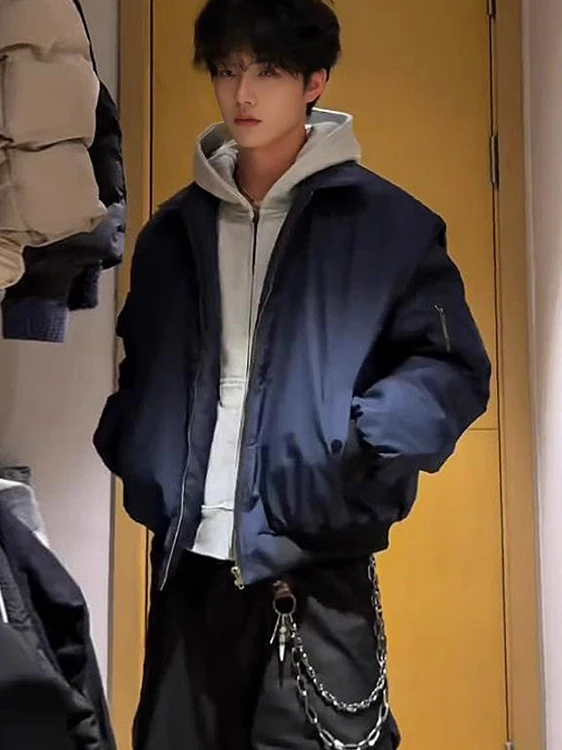 

American Sle Cleanfit Lightweight Collared Baseball Jaet for Men Autumn Thin Pilot Coat Loose Fit Polyester Fiber