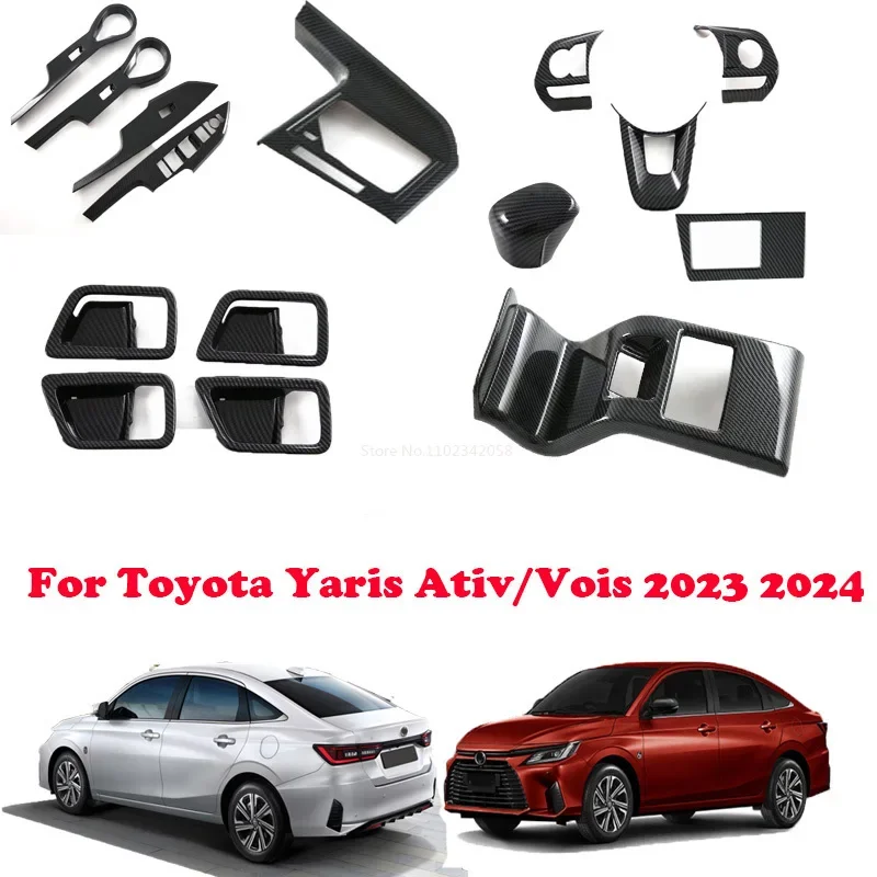 LHD For Toyota Yaris Ativ/VIOS 2023 2024 Interior Accessories window lift steering wheel gear shift panle rear air vent cover