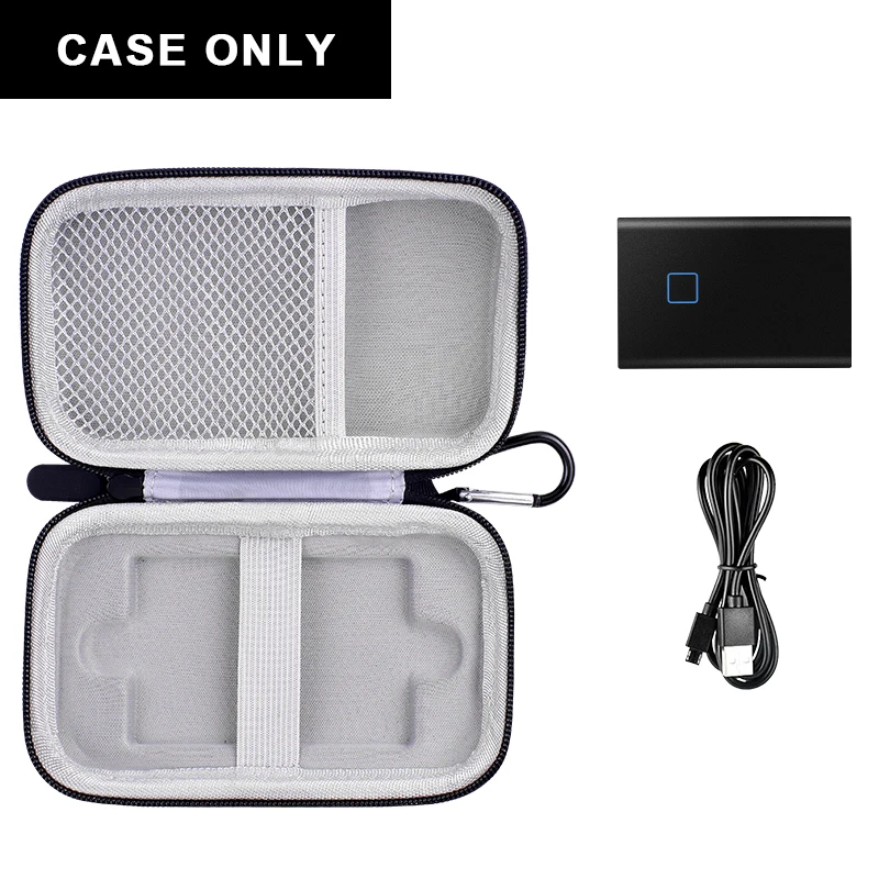 Coque compatible avec Samsung T7/T7 Touch SSD portable 1 To 2 To USB 3.2 Disque SSD externe, organisateur de rangement de voyage