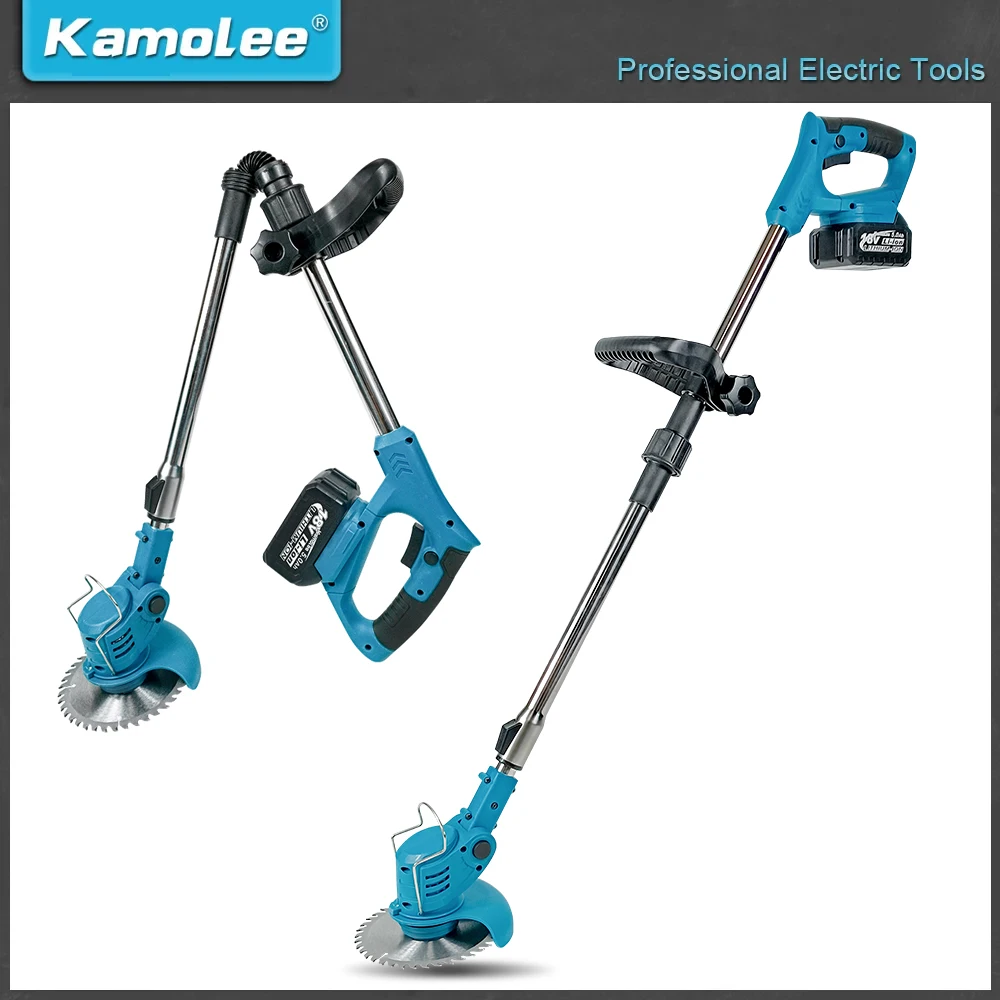 Kamolee Electric Lawn Mower Cordless Grass Trimmer Length Adjustable Cutter Household Garden Tools For Makita 18V Battery