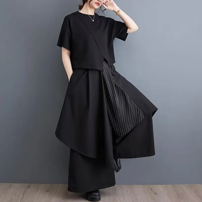 Y2k Black Streetwear Women's Pants Harajuku Fashion Punk Gothic Casual Baggy Trousers for Women Irregular Design Clothing