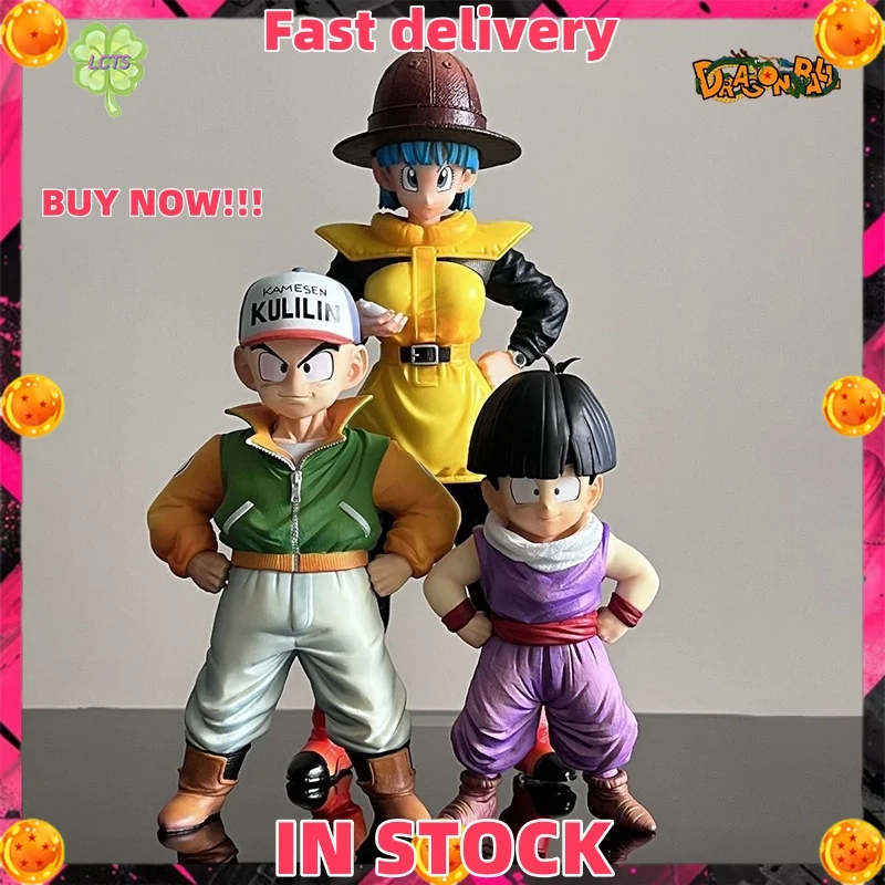 

IN STOCK Dragon Ball Anime Figures krillin&Son Gohan&Bulma Figures PVC Statue model decoration collection Gift Toys