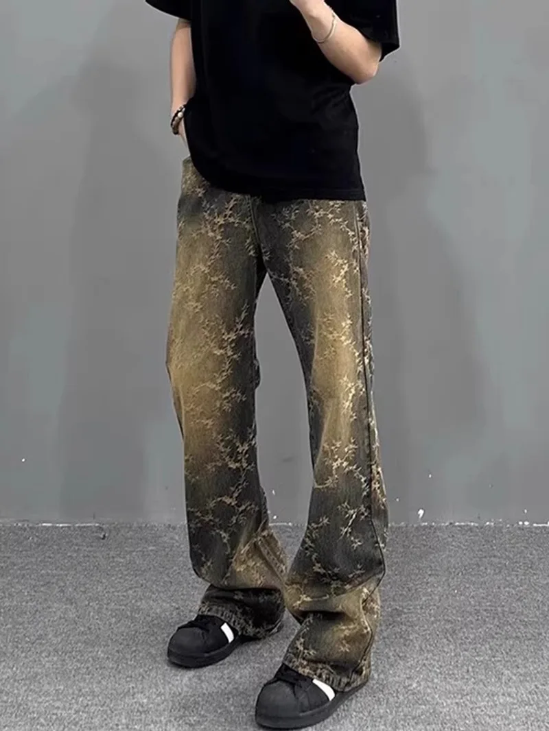 

Мужские джинсы Cleanfit High Street: американские ретро-джинсы прямого кроя, свободные, длинные брюки для молодежи, повседневные, весна-осень