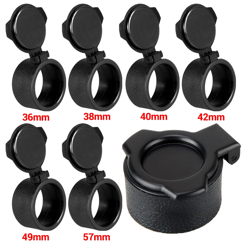 36-62mm Hunting Scope Lens Cover Cap Flip-Up Rifle Scope Lens Covers Spring Lens Protection Cap for Hunting Optics