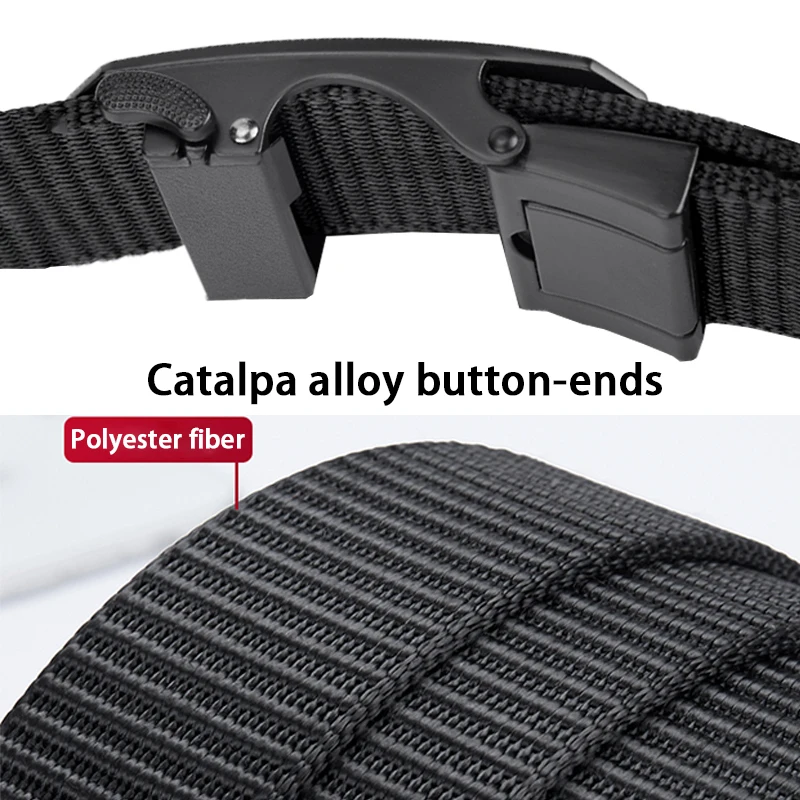 New Automatic Buckle Belt, Canvas Tactical Workwear Casual Outdoor Military Training Pants Belt For Men
