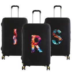 Luggage Protective Cover for 18-28 Inch Fashion Paint 26 Letter Serie Pattern Suitcase Elastic Dust Bags Case Travel Accessories