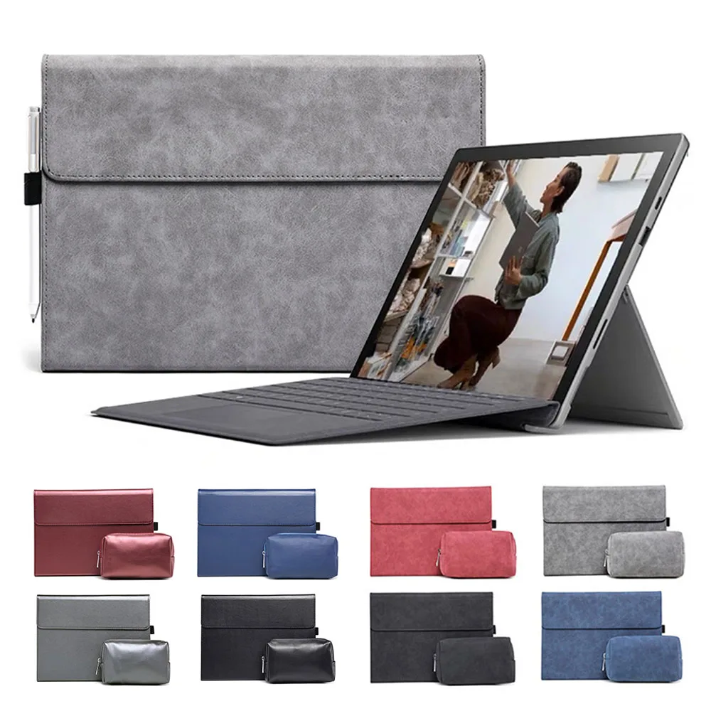 

Flip Cover Leather Case For Microsoft Surface Pro 6 5 4 3 7 Plus X Tablet Sleeve For Surface Go 1 2 Pouch Case Stand Waterproof