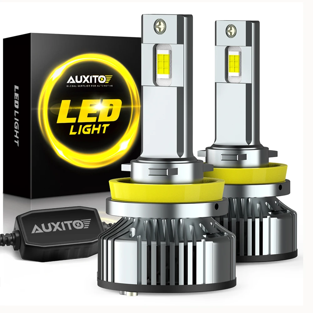 AUXITO 2 uds 25000LM H8 H11 bombilla de faro LED Canbus 9012 H13 9005 HB3 9006 HB4 H4 lámpara de luz de cabeza para faro de coche con ventilador