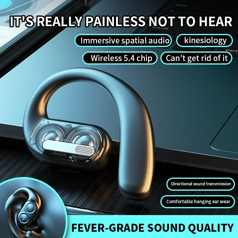 หูฟังไร้สายบลูทูธชุดหูฟังเปิดเต็มรูปแบบ Air Conduction หูฟังหูฟังแฮนด์ฟรีตัดเสียงรบกวน Audifonos กีฬา