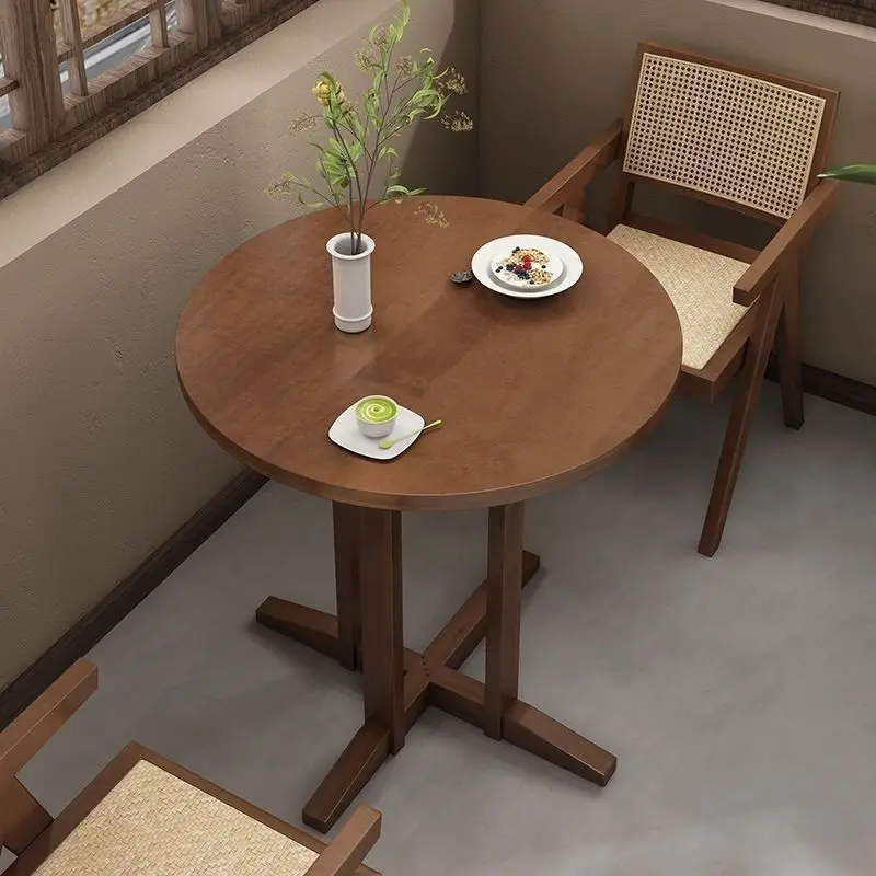 DSA living room solid wood coffee table dialogue square table negotiation table round sofa side bar  art style bedroom