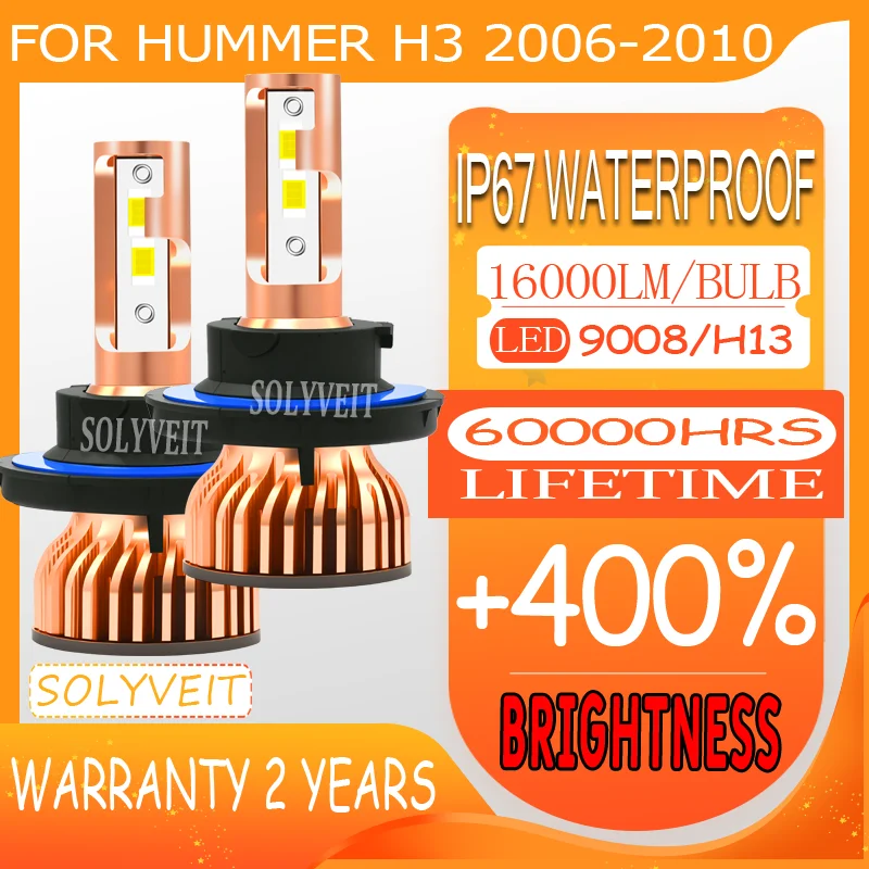 

Easy to Install and Replace Silent Cooling Fan durable 9008 high low beam LED Headlight For Hummer H3 2006 2007 2008 2009 2010