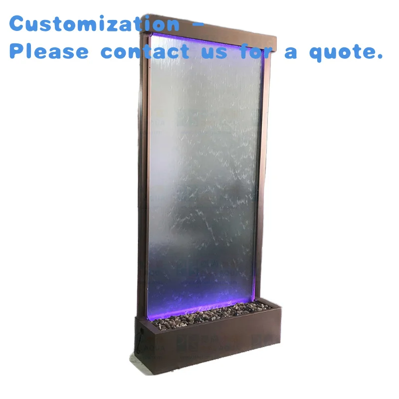 

custom.304 Stainless Steel Frosted Glass Waterfall Fountain Ancient Bronze Plating Indoor Curtain Outdoor Gardens Ceme