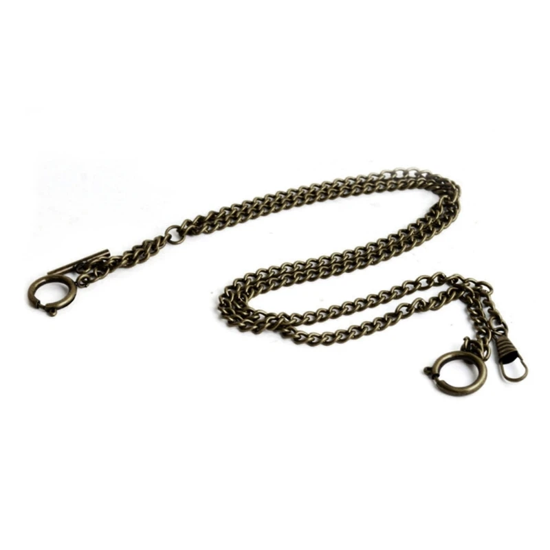 Pocket Watch Curb Link Antique T-Bar Watch Chain for Pocket Watch Keys Pendants