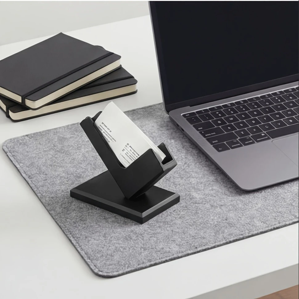 Industrial Style Creative Business Card Storage Rack, Desktop Card Display Stand,Simple Design Office Organizer,Desk Accessories