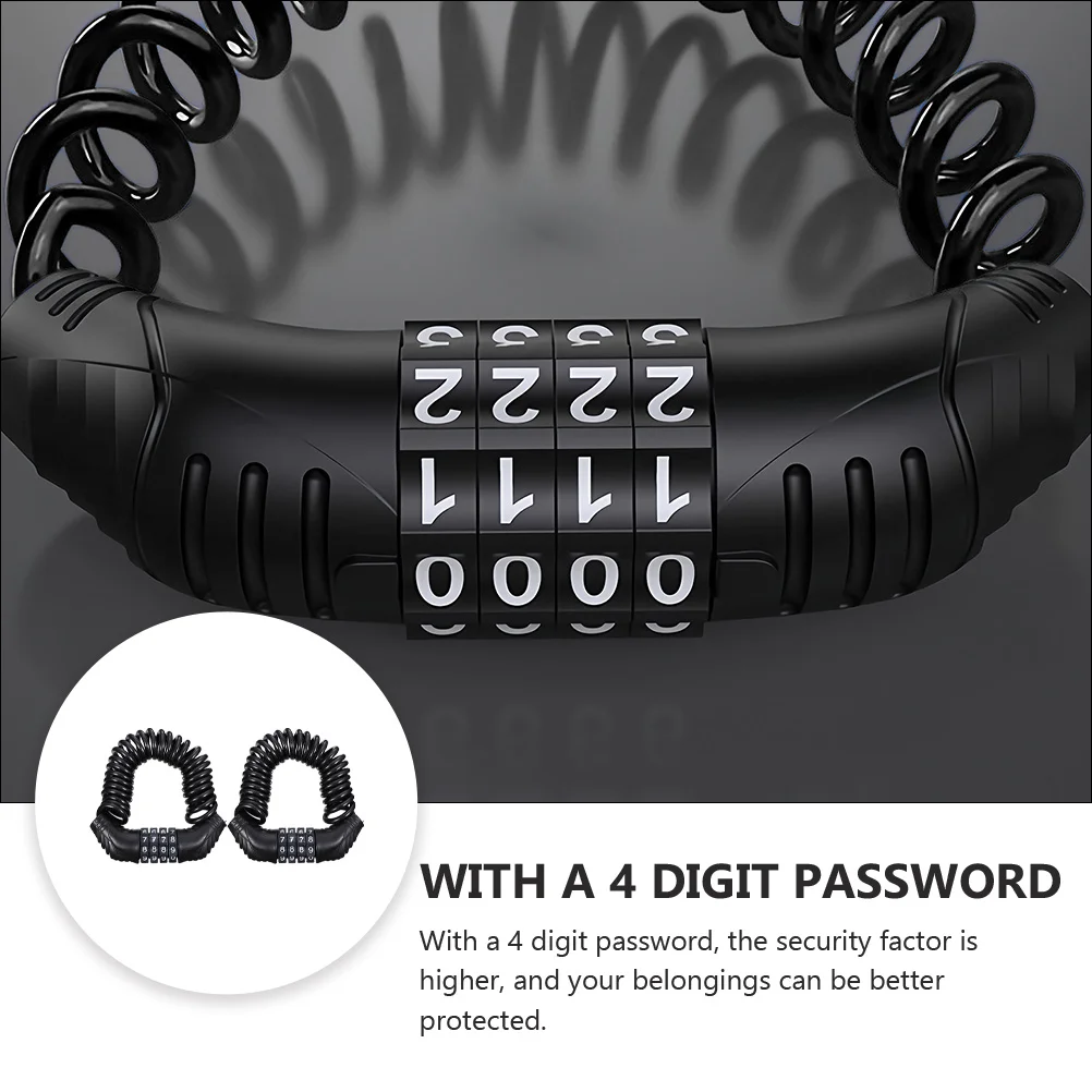 

2pcs Anti Theft Bike Waterproof Password Bicycle Motorcycles Extendable Steel Wire Cable Lock Strong Rust Proof Security