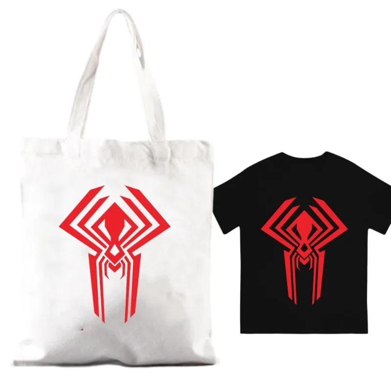 Mini Spiderman damskie torebki na ramię para kombinowane ubrania z krótkim rękawem kołnierzyk moda T shirt Man bawełna