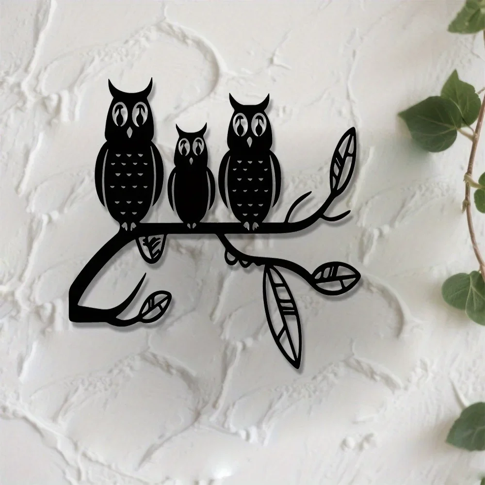 CIFBUY Owl Metal Wall Art Wrought Iron Branch Silhouette Sculpture Rustproof Hanging Decor For Living Room Bedroom Home Sign