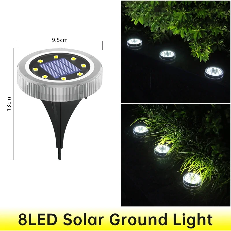 

Solar Power Disk Light Outdoor Garden Solar Underground Light Deck Light Spotlight Buried Led Lamp Garden Landscape Decoration