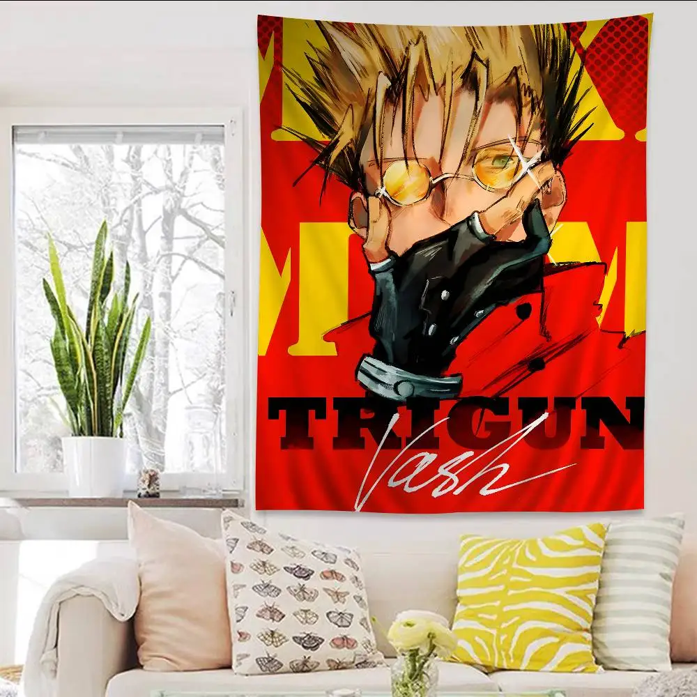 Tapiz de pared de Trigun Badlands Rumble: estética western cyberpunk, decoración atrevida para la habitación de los fans del anime seinen clásico y la ciencia ficción.