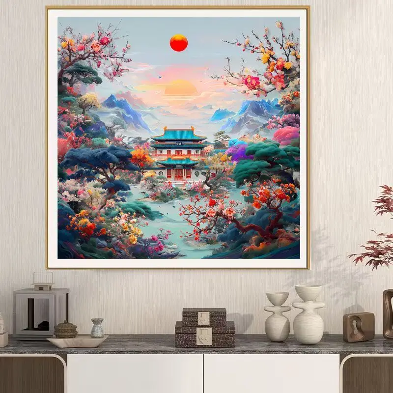 

9CT 11ct 60x60 см солнечный пейзаж вышивка DIY наборы для вышивки крестиком нитки рукоделие с иглами нитки