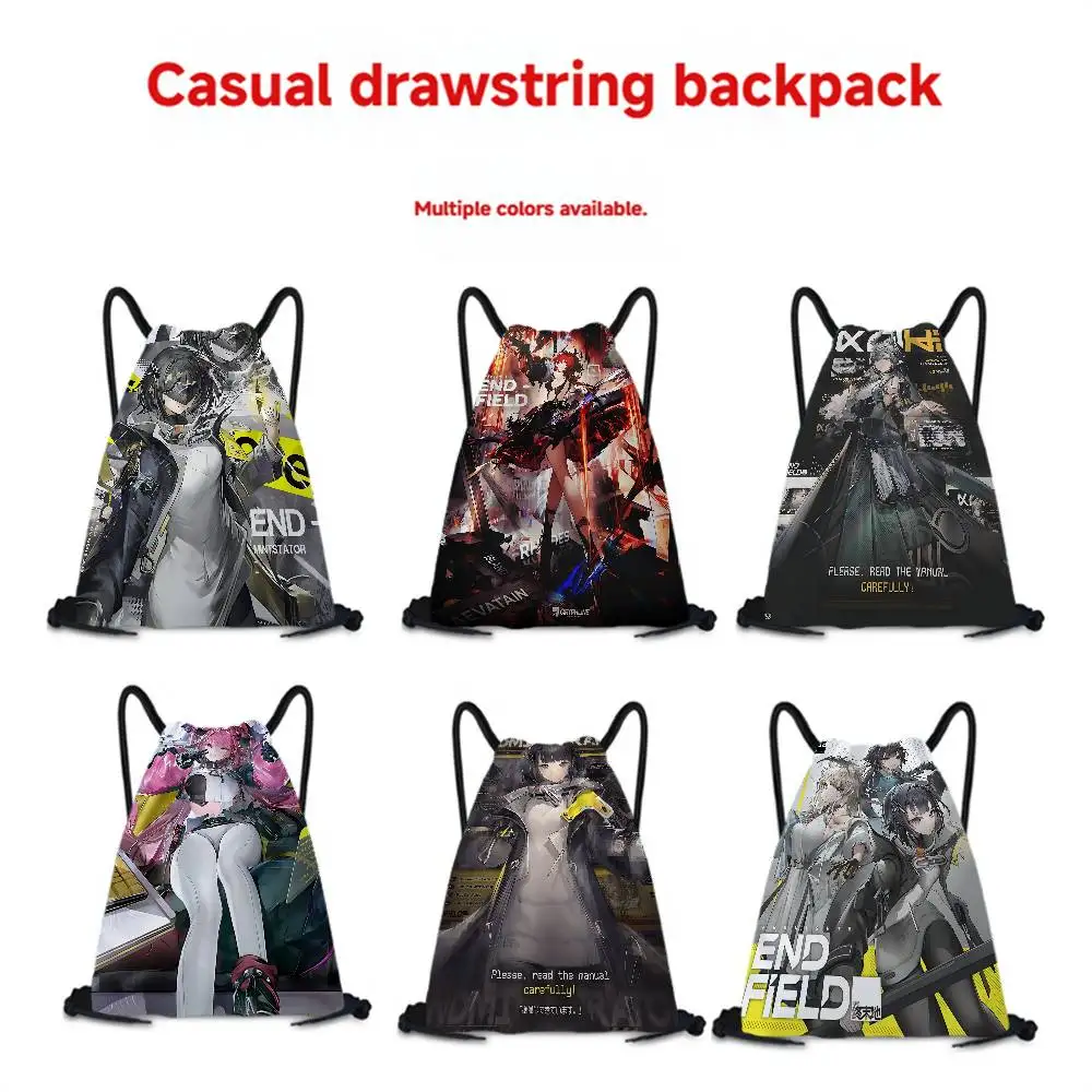Popular Strategy Game Arknights Endfield 1 Piece Drawstring Bag Backpack, Adjustable Drawstring Backpack, Storage Bag