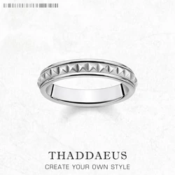 Studs Wedding Bands Ring,Europe Style Fine Jewerly For Women & Men Punk Gift In 925 Sterling Silver