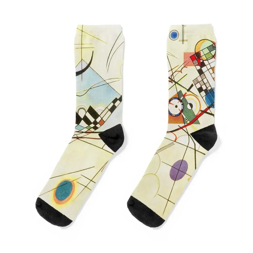 Wassily Kandinsky - Composición 8 (Manualmente Mejora) Calcetines Punta deportiva Botas de montaña calcetín divertido Calcetines de MODA Señoras Hombres