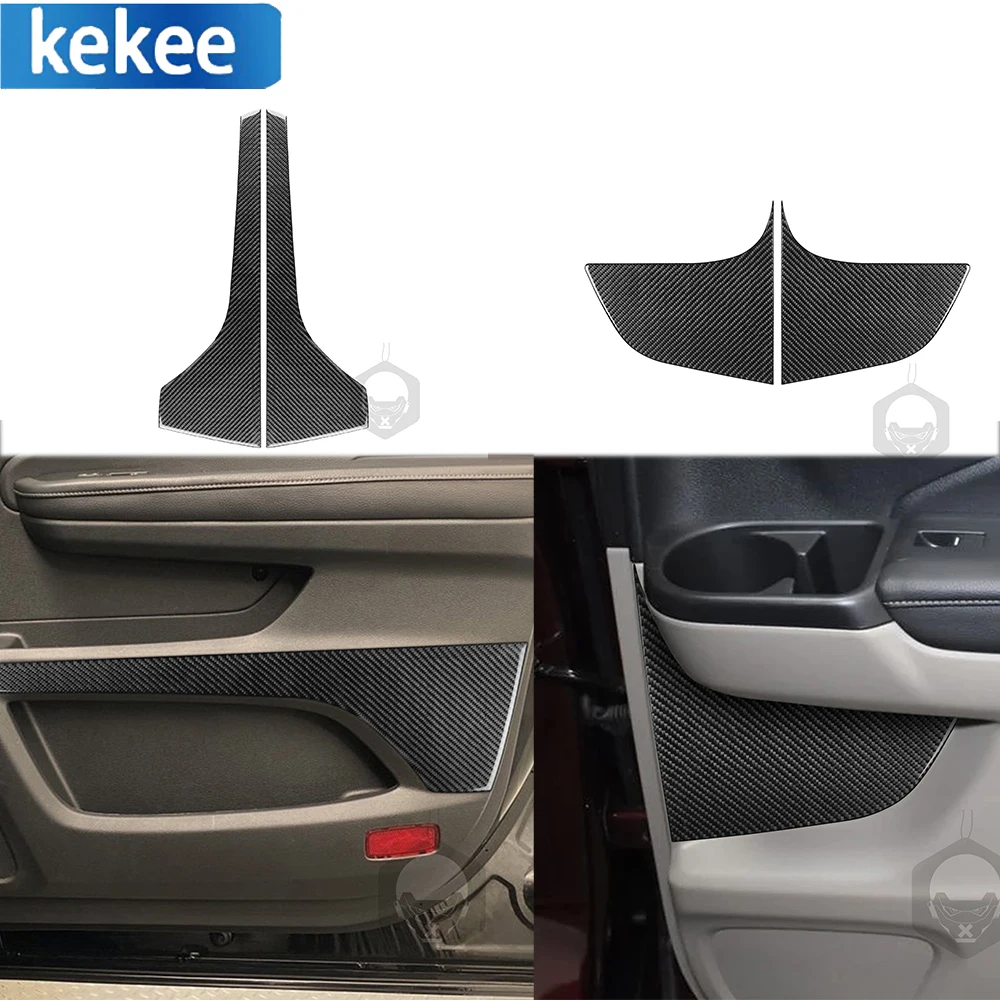 For Honda Passport Pilot 2016-2023 Real Carbon Fiber Decorative Sticker Auto Front Rear Door Panel Trim Car Interior Accessories