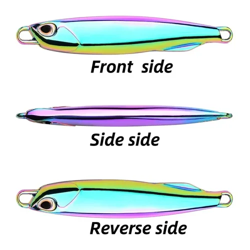 Imagen 2 del producto Paquete de 8 señuelos tipo cuchara de plantilla de Metal fundido, 30g, 40g, 60g, 80g, 8 colores, señuelos con ganchos, perfectos para fundición, Jigging, pesca de lubina