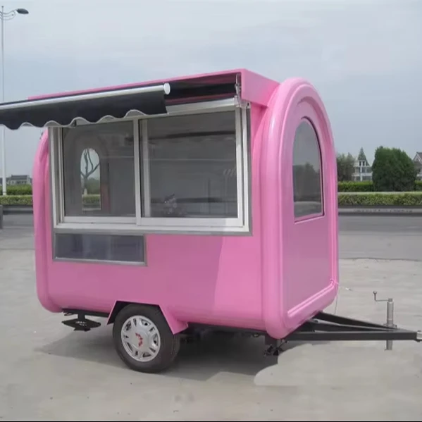 

2024 Mobile Food Cart KN-220H Outdoor Street Kitchen Ice Cream Truck Cart Trailer Hot Dog Trailer for Vending Pizza