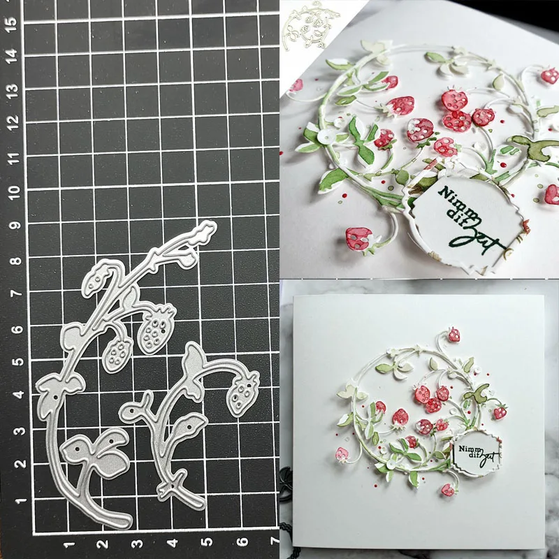 

Craft metal cutting dies cut die mold New Strawberry Leaves Scrapbook paper craft knife mould blade punch stencils dies