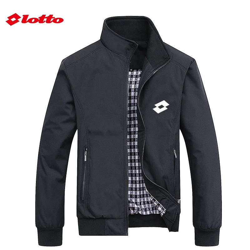 Embroidered LOTTO Spring and Autumn Casual Solid Color Fashion Slim Fit Bomb Jacket Jacket Baseball Jacket Men's Jacket M-6XL