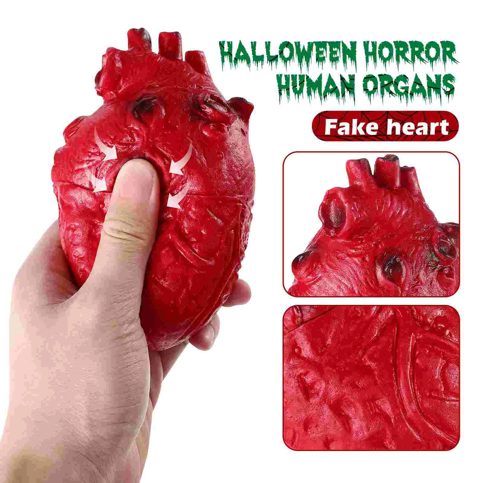 Bloody Heart Halloween Fake Prop Decorations Props Scary Body Parts Stickers for Children