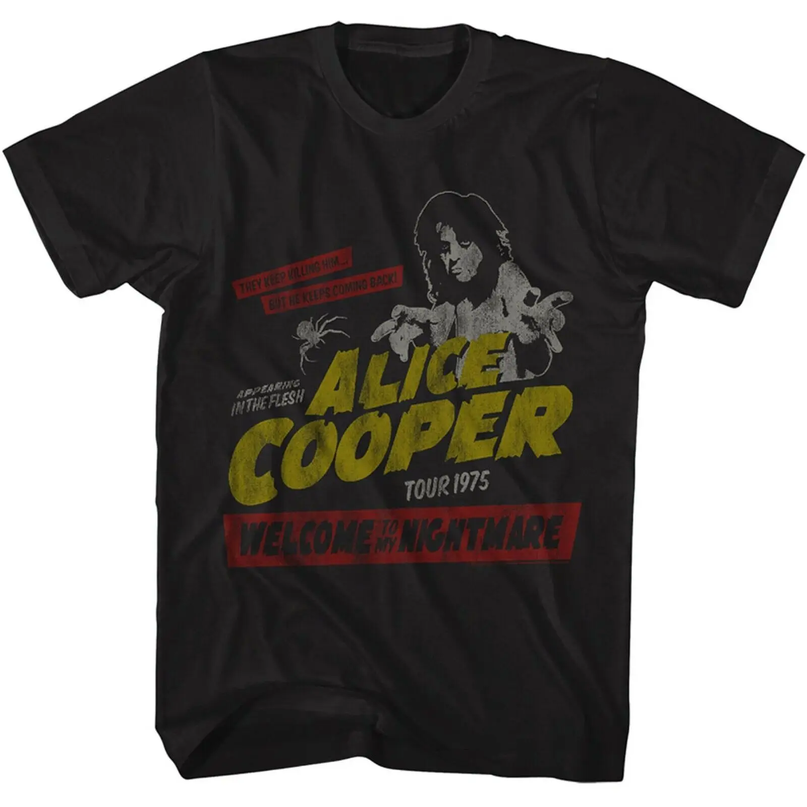 ALICE COOPER cd lgo WELCOME TO MY NIGHTMARE TOUR 1975 Official SHIRT XL new