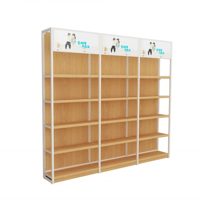 (customized)Miniso Wood Supermarket Shelves Display Retail Display Stand Hot Sale Dollar Stationary Convenience Store Shelving