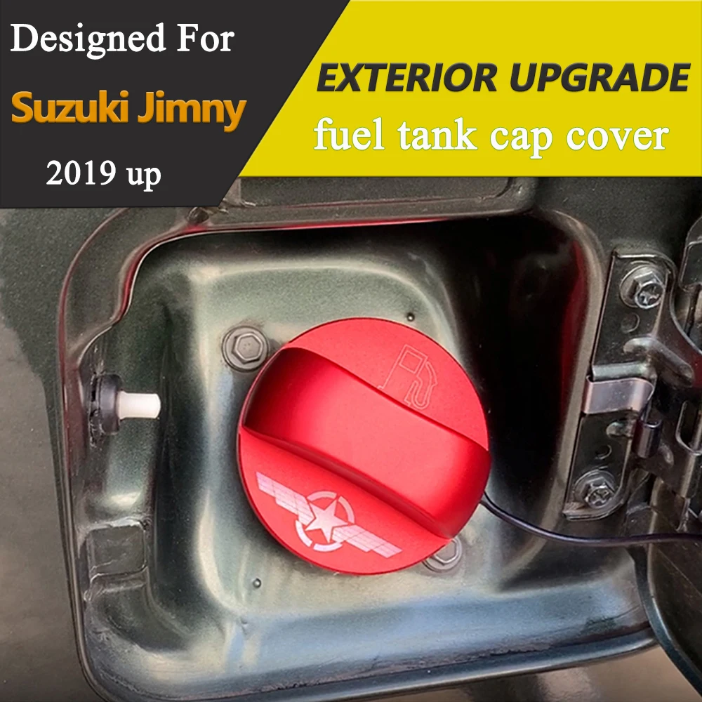 غطاء خزان غاز الوقود الداخلي لسوزوكي جيمني ، سبيكة ألمنيوم حمراء ، ملحقات السيارة الخارجية ، JB23 ، JB43 ، JB53 ، JB63 ، JB74 ،