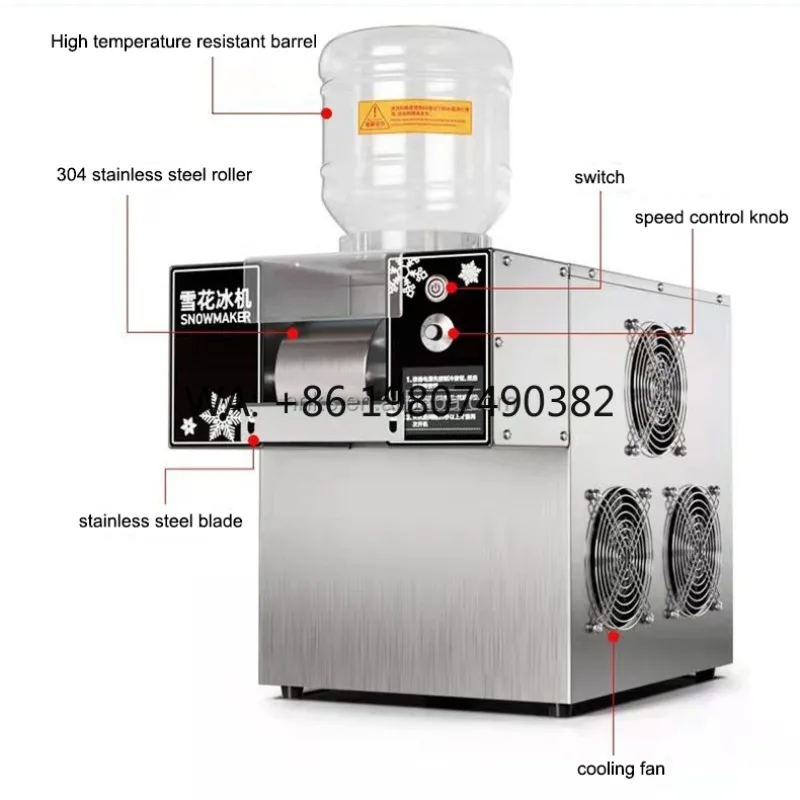 Mini Rotating Bingsu Machine, Automatic Snow Flake Shaved Ice Maker, Commercial Dessert Snack Making Device