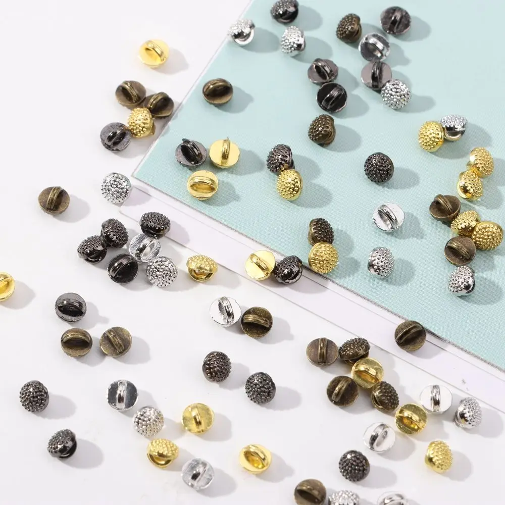 20pcs 4mm Dollhoues Miniature Pattern Decoration DIY  Clothes Metal Buckles Mini Coat Buttons Clothing Sewing Buckle
