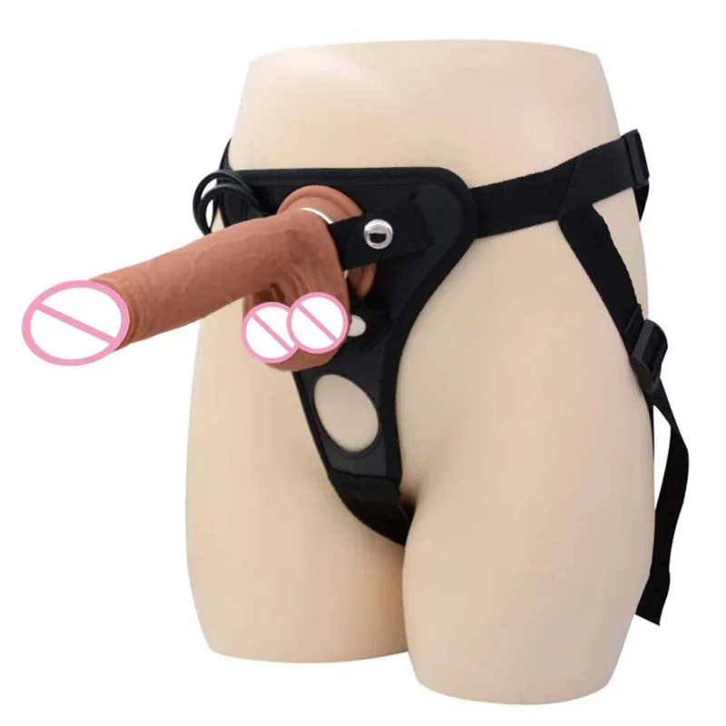 

Men's strap-on realistic penis dildo pants anal sex toys for women men women gay dildos strapon harness belt adult games lesbian