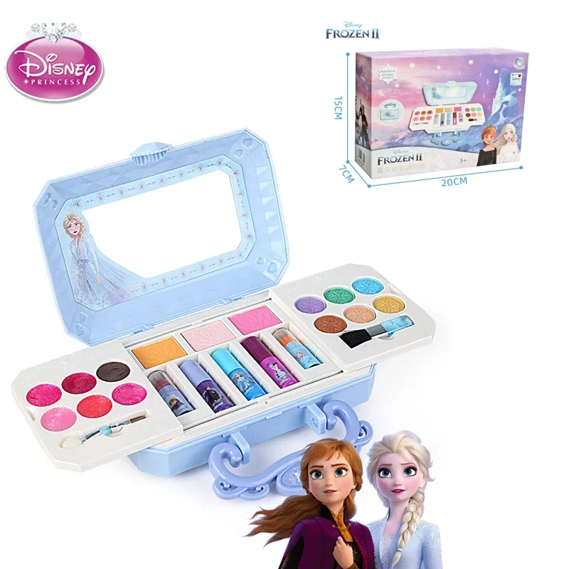 Ensemble de jouets de beauté Disney pour filles, reine des neiges 2, princesse Elsa, Anna, ensemble de cosmétiques avec boîte, maison de jeu pour enfants, cadeau de mode, nouveau