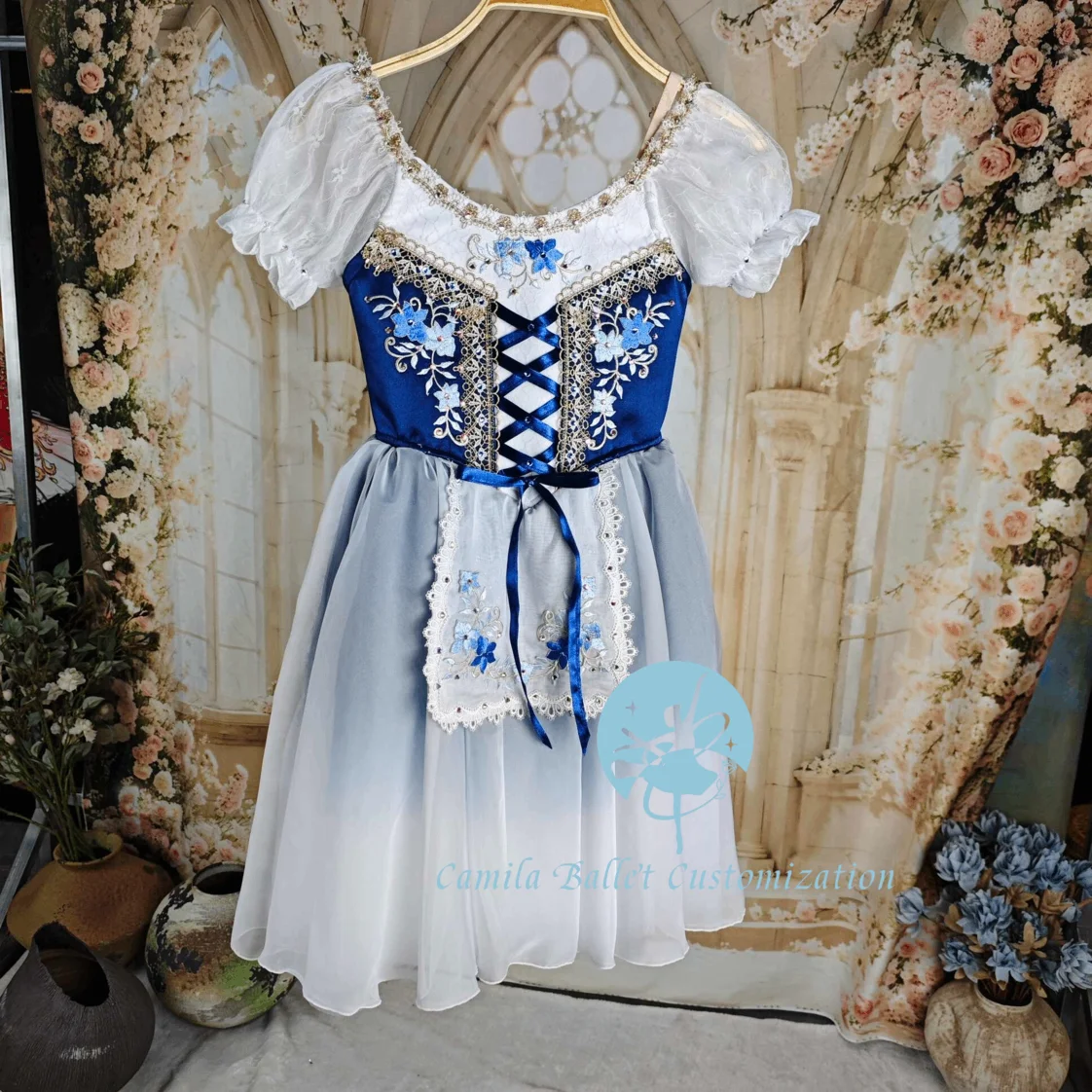 High-end novo personalizado filha de gerberia gisele competição de balé desempenho saia longa de tule adulto e crianças