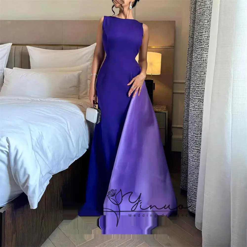 customized Evening Dresses Backless Purple Crepe for Special Occasions Formal Gowns Elegant Party Dresses Woman For Dubai 2025