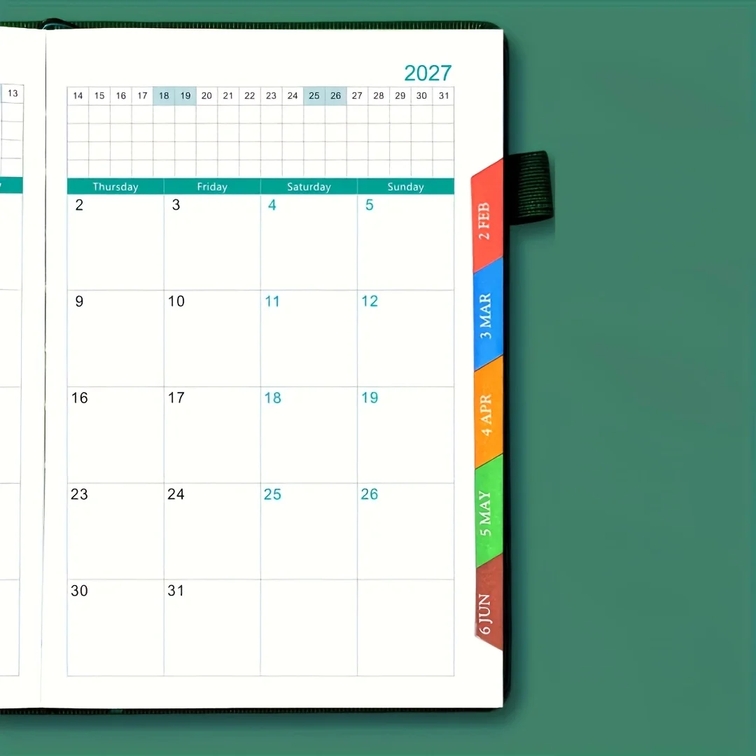 2027 New Calendar Log Self Discipline Check in Time Management 365 Day Plan Office