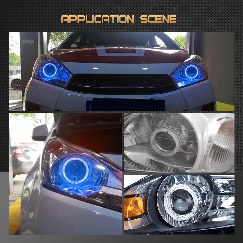 Mini 2.5 Inches Bi-xenon Projector Lens Head Light 80mm LED Angel