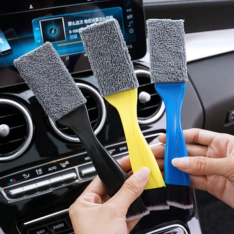 2 In 1 Car Dust Tool Cleaning Brush Accessories For Audi Sline A1 A2 A3 A4 A5 A6 A7 A8 Q1 Q2 Q3 Q4 Q5 Q6 Q7 Q8 TT C6 RS3 RS5 RS7