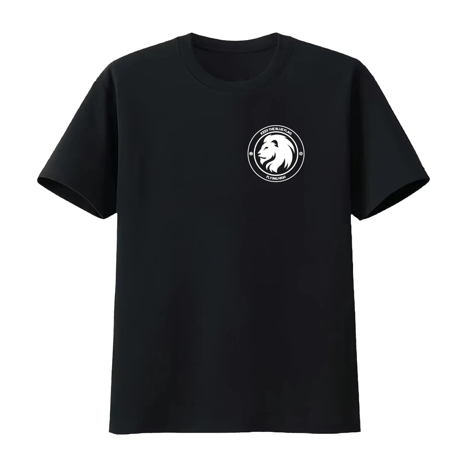 Keep the Blue Flag Flying High Left Crest T-Shirt Summer Casual Cotton Tee Oversized Streetwear Tops Vintage Graphic Print
